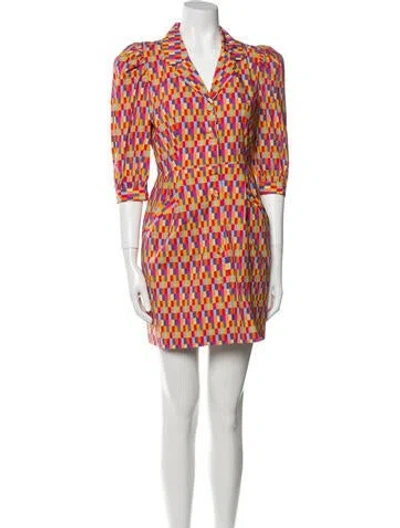 Pre-owned Lhd Printed Mini Dress In Orange