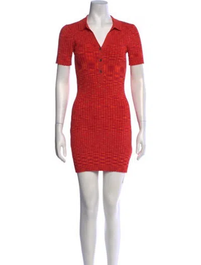 Pre-owned Lhd Printed Mini Dress In Orange/red