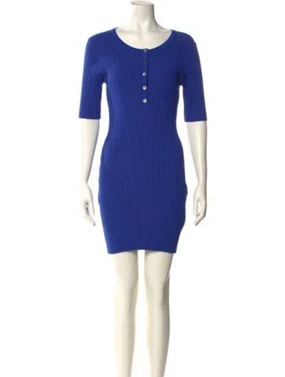 Pre-owned Lhd Scoop Neck Mini Dress In Blue