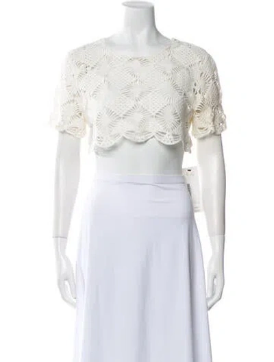 Pre-owned Lhd Scoop Neck Sweater In White