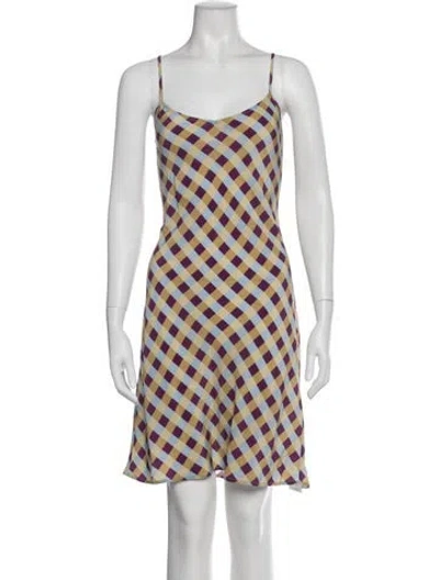 Pre-owned Lhd Silk Knee-length Dress In Blue