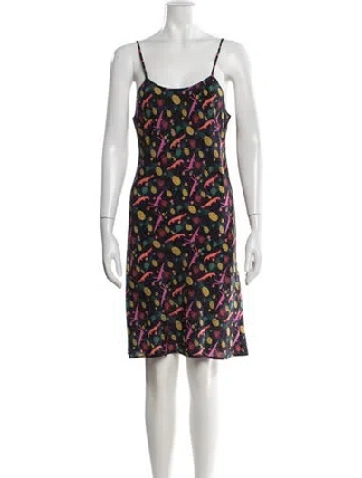 Pre-owned Lhd Silk Knee-length Dress In Blue