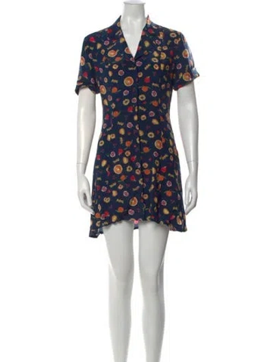Pre-owned Lhd Silk Mini Dress In Blue