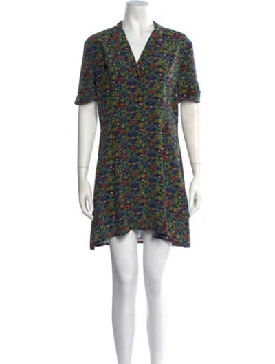Pre-owned Lhd Silk Mini Dress In Green