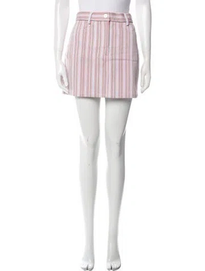 Pre-owned Lhd Striped Mini Skirt W/ Tags In White