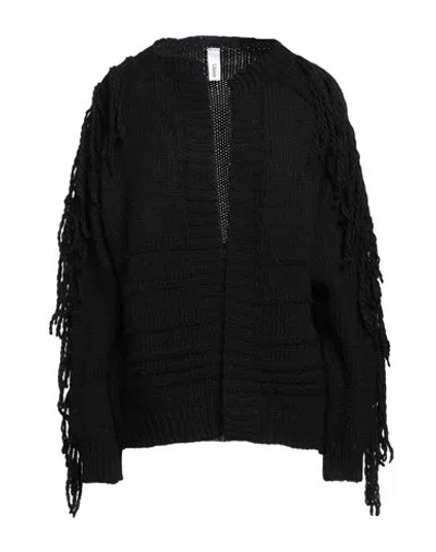 Lhier Woman Cardigan Black Size L Acrylic, Polyester, Wool