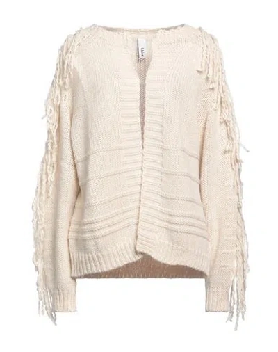 Lhier Woman Cardigan Ivory Size M Acrylic, Polyester, Wool In White
