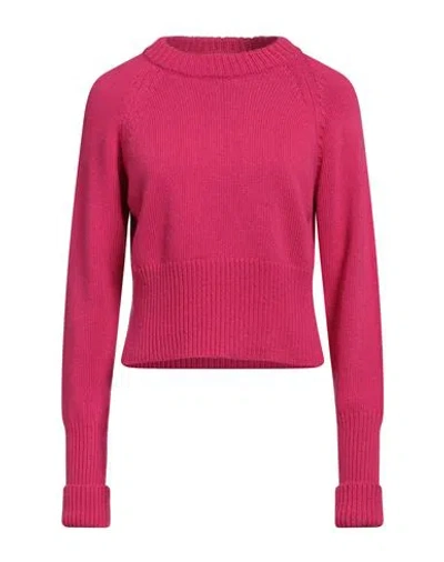 Lhier Woman Sweater Fuchsia Size L Wool, Viscose, Polyamide, Cashmere In Pink