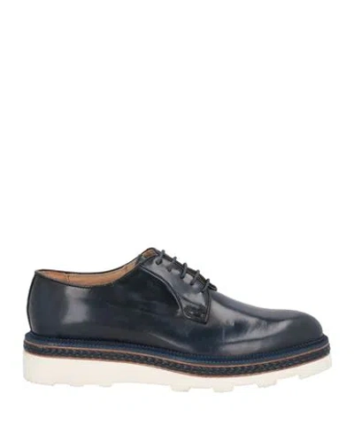 L'homme National Man Lace-up Shoes Midnight Blue Size 9 Leather