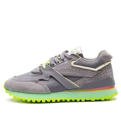 Li-ning 001 Splicing Lightweight Wear-resistant Low Top Athleisure Casual Sports Shoes Gray Green
