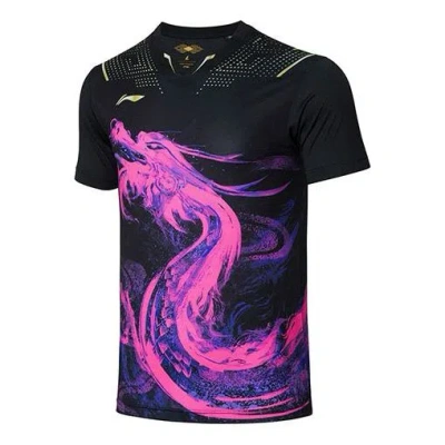 Li-ning 32th Tokyo Olympics Table Tennis Jersey 'black Pink' In Multi