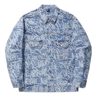 Li-ning All-over Print Denim Jacket 'denim Blue'
