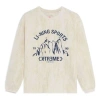 Li-ning Alphabet Printing Loose Sports Round Neck 'creamy White' In Neutral