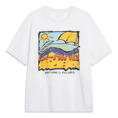 Li-ning Anything Is Possible Cartoon Graphic T-shirt 'white' In Blue