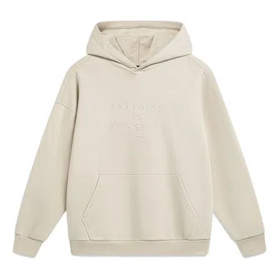 Li-ning Anything Is Possible Fleece Hoodie 'light Khaki' In White