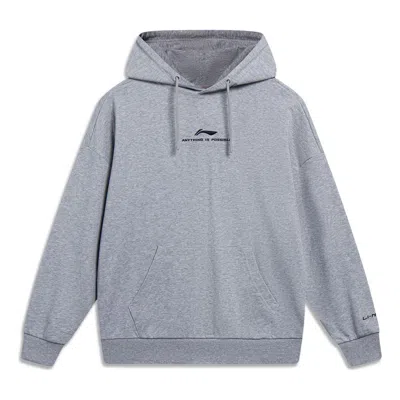 Li-ning Anything Is Possible Graphic Hoodie 'grey' In Gray