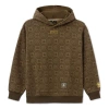 Li-ning Bad Five Series Loose Full Print Pullover Hoodie 'brown'