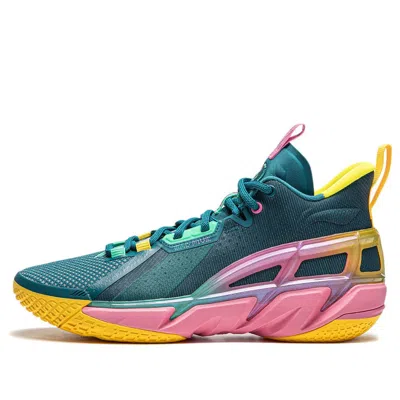 Li-ning Badfive 4 'green Pink Yellow' In Blue