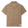 Li-ning Badfive All-over Print Shirt 'khaki' In Brown