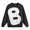 Li-ning Badfive Big B Logo Knit Sweater 'black White' In Gray