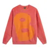 Li-ning Badfive Big B Logo Knit Sweater 'red Orange' In Brown