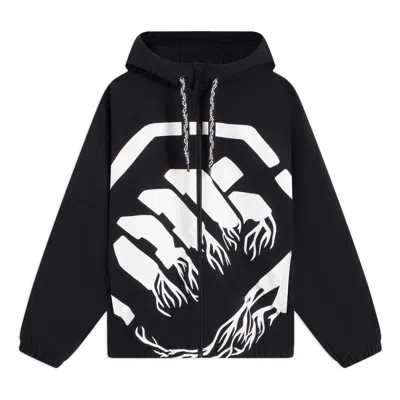 Li-ning Badfive Big Logo Full Zip Hooded Jacket 'black White'