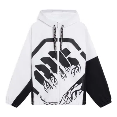 Li-ning Badfive Big Logo Full Zip Hooded Jacket 'white Black'