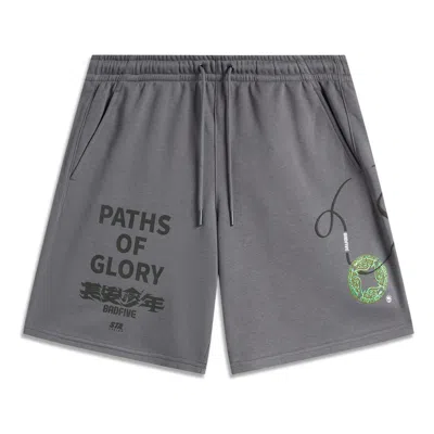 Li-ning Badfive Changan Boys Graphic Shorts 'smoke Grey' In Gray