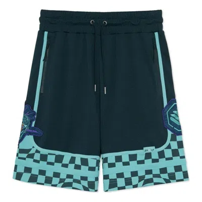 Li-ning Badfive Checkerboard Basketball Competition Shorts 'dark Blue Mint'