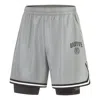 Li-ning Badfive Graphic 2-in-1 Shorts 'grey' In Gray