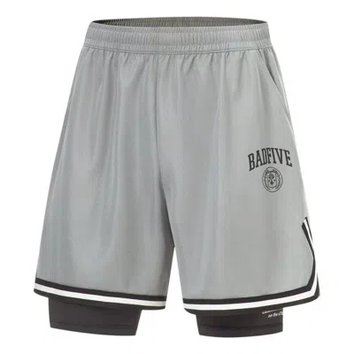 Li-ning Badfive Graphic 2-in-1 Shorts 'grey' In Gray