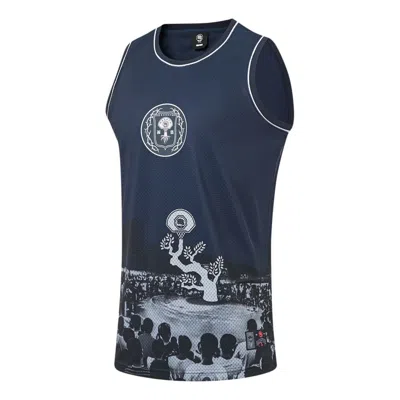 Li-ning Badfive Graphic Basketball Jersey 'midnight Navy' In Blue