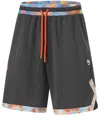Li-ning Badfive Graphic Basketball Shorts 'dark Grey' In Black