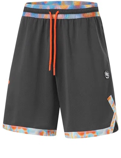 Li-ning Badfive Graphic Basketball Shorts 'dark Grey' In Black
