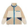 Li-ning Badfive Graphic Color Block Polar Fleece Jacket 'khaki Blue' In Multi