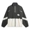 Li-ning Badfive Graphic Jacket 'grey White' In Black