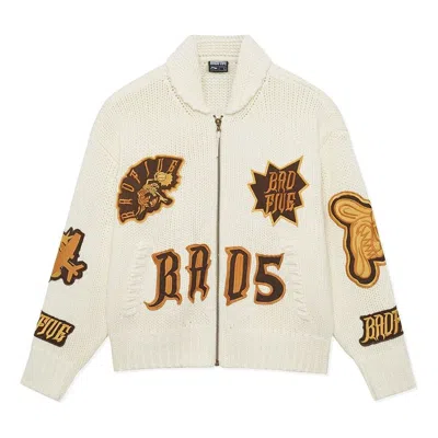 Li-ning Badfive Graphic Knit Hooded Jacket 'beige' In White