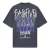 Li-ning Badfive Graphic Loose Fit T-shirt 'grey' In Blue