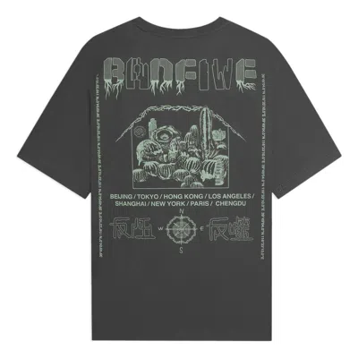 Li-ning Badfive Graphic Loose Fit T-shirt 'grey' In Black