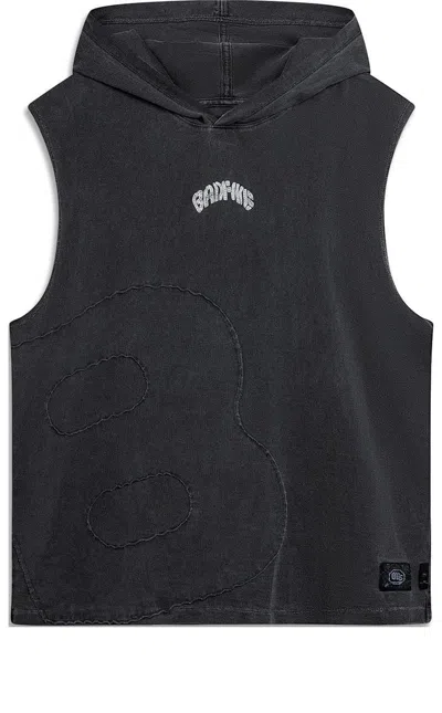 Li-ning Badfive Graphic Sleeveless Hoodie 'washed Black'