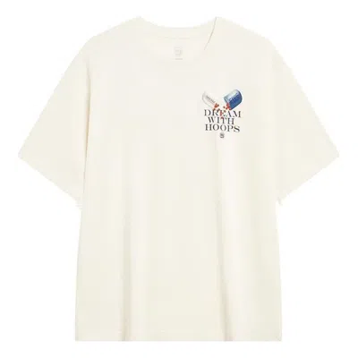 Li-ning Badfive Graphic T-shirt 'beige' In White