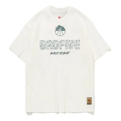 Li-ning Badfive Hoops Graphic T-shirt 'beige' In White