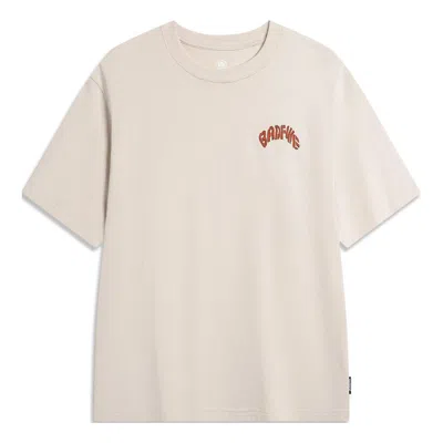 Li-ning Badfive Hoops Graphic T-shirt 'light Brown' In White
