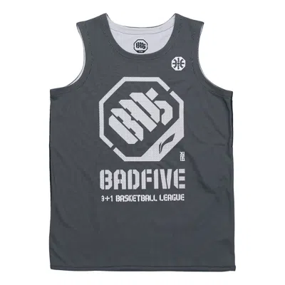 Li-ning Badfive Logo Basketball Competition Jersey 'grey' In Gray