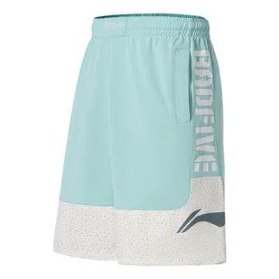Li-ning Badfive Logo Basketball Shorts 'blue White' In Green