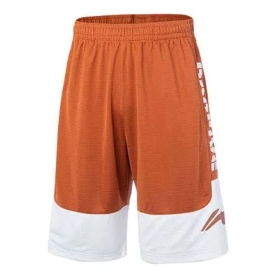 Li-ning Badfive Logo Basketball Shorts 'brown White' In Orange