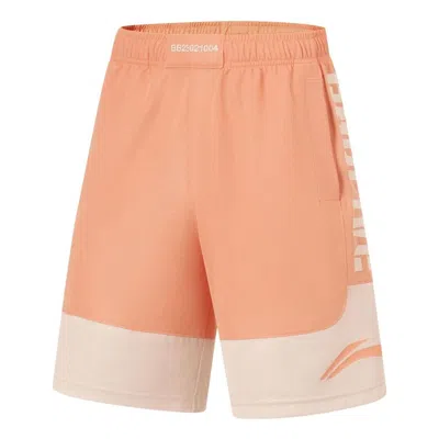 Li-ning Badfive Logo Basketball Shorts 'light Orange'