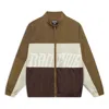Li-ning Badfive Logo Color Block Jacket 'khaki Brown' In Green