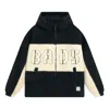 Li-ning Badfive Logo Fleece Full Zip Jacket 'black Beige' In Multi