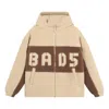 Li-ning Badfive Logo Fleece Full Zip Jacket 'creamy Brown' In Multi